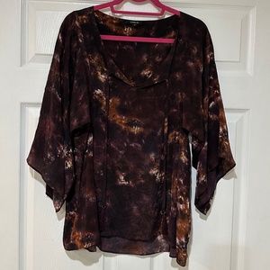 DREW Tie Dye Silk Tunic Top Size Small